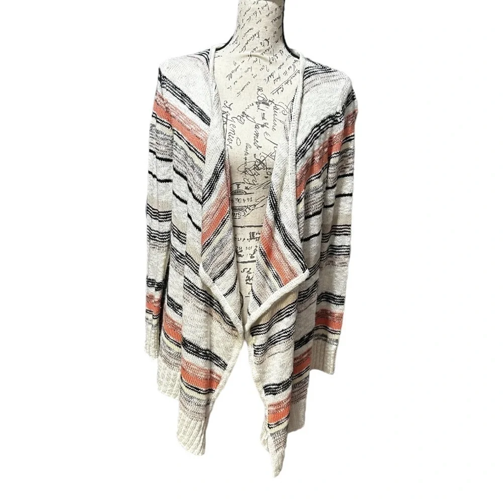 AB Studio Peach and Cream Cardigan Size Large - Picture 1 of 3